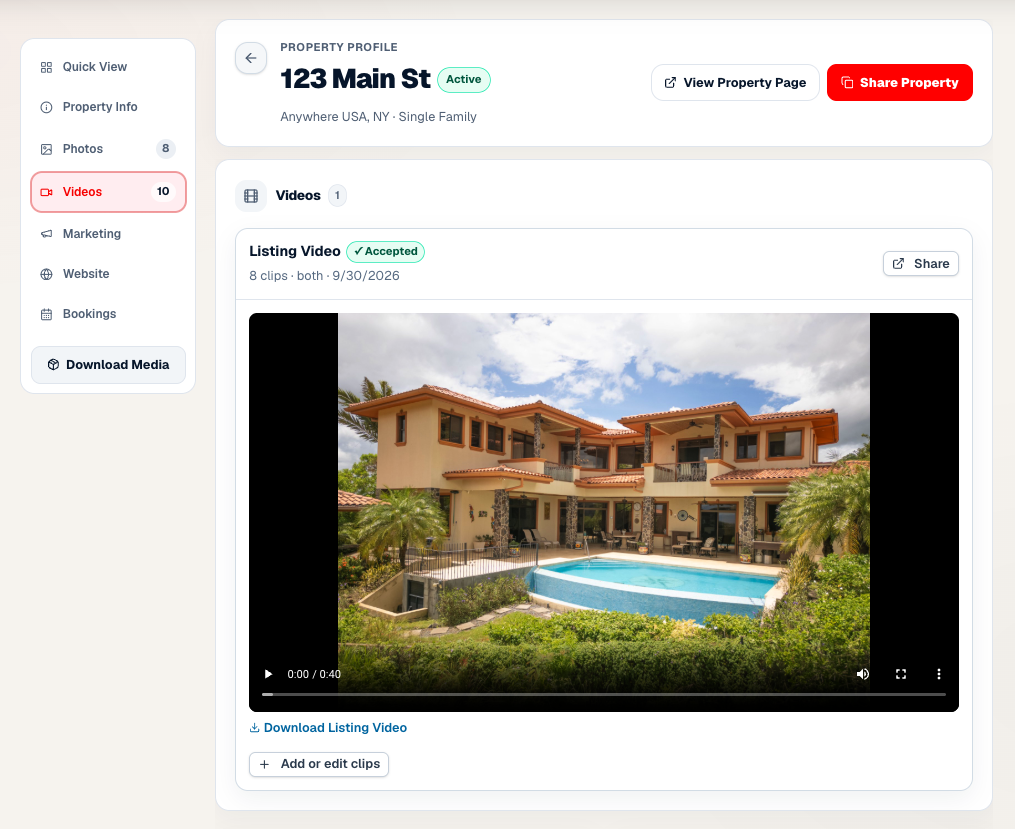 rep2v property profile video review revisions